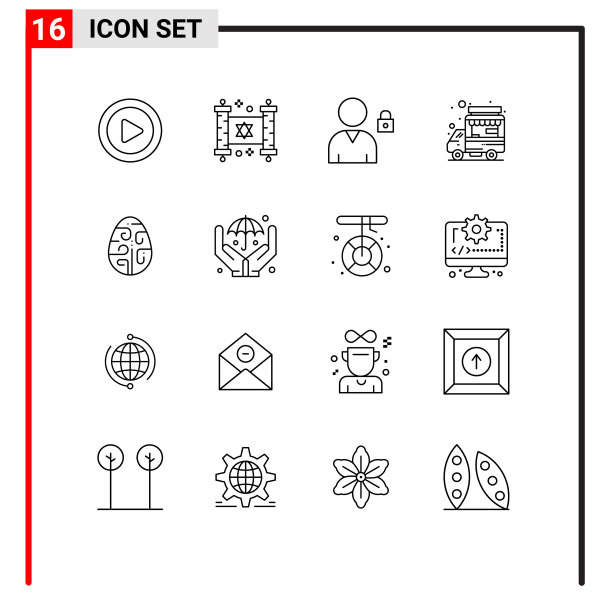 包16个创意轮廓蛋装饰图片下载