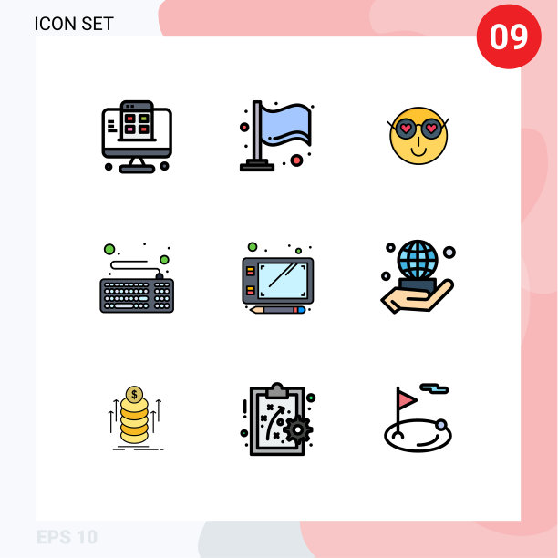 用户界面包9基本填充线平图片下载