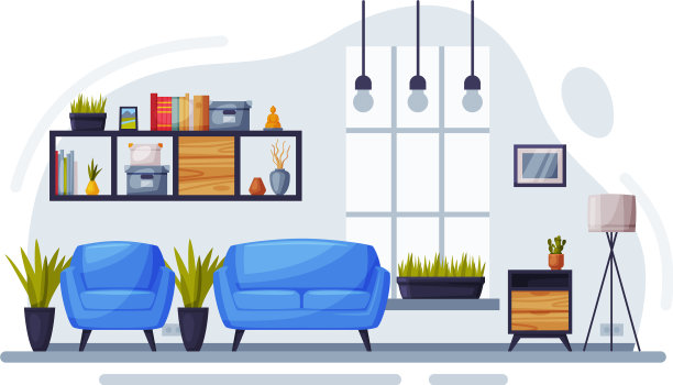 现代房间室内设计舒适的公寓图片下载