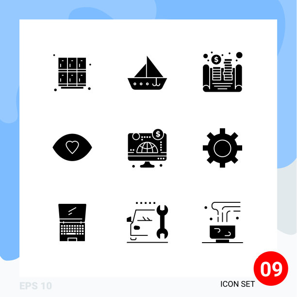 股票图标包9行符号和符号图片下载