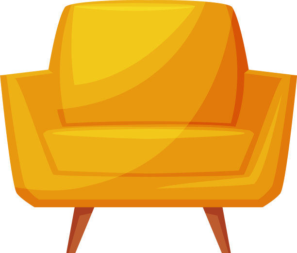 橙色扶手椅舒适的室内设计图片下载