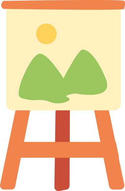 画画架线条和填充风格图标设计图片下载