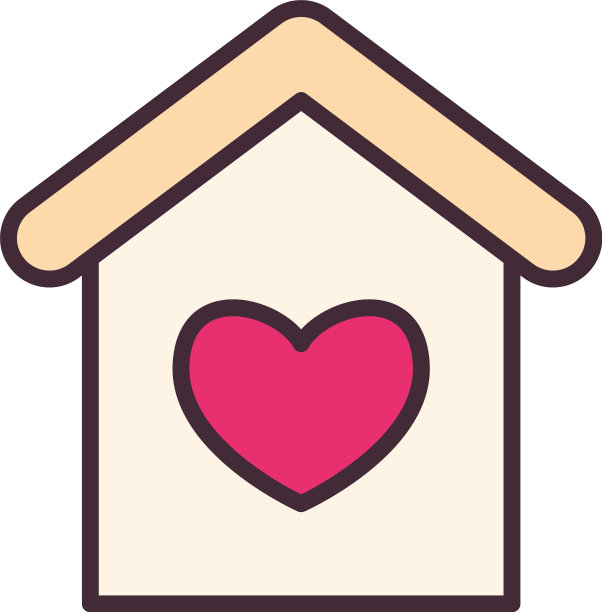 房子与心线和填充风格图标图片下载