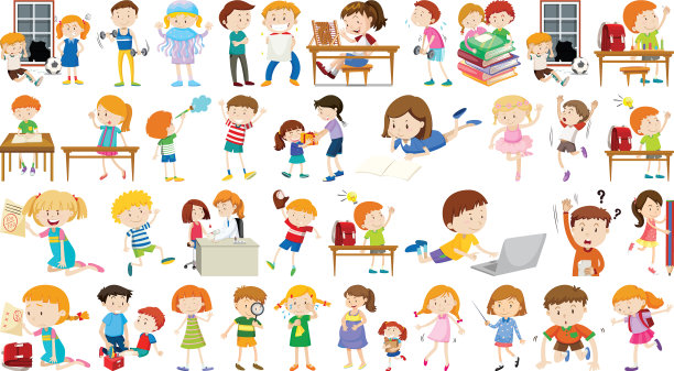 设定可爱的孩子卡通人物图片下载