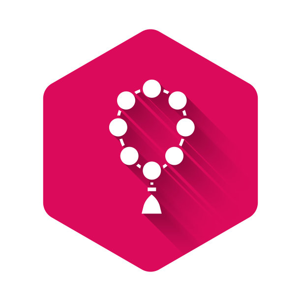 白色念珠宗教偶像孤立图片下载