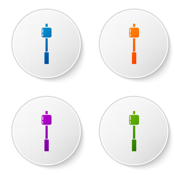 彩色棉花糖棒上图标孤立在白色图片下载