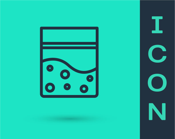 黑色线条的塑料袋药用大麻图标图片下载