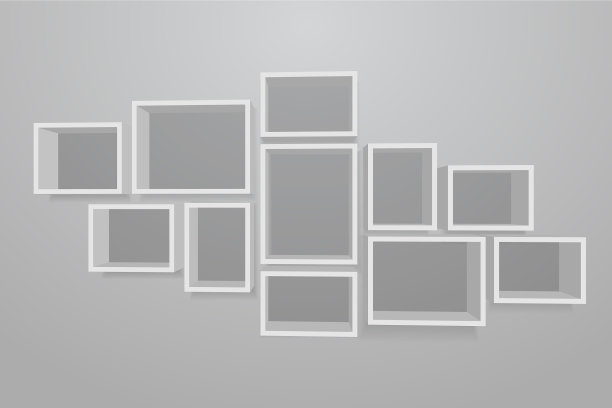 设置白色不同的家具架子图片下载