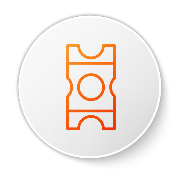 橙色线优惠券图标孤立在白色图片下载