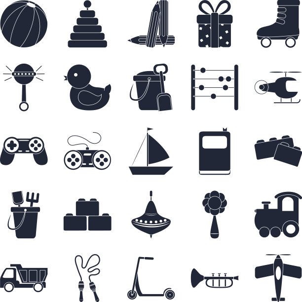 卡通玩具金字塔鸭子船球卡车火车图片下载