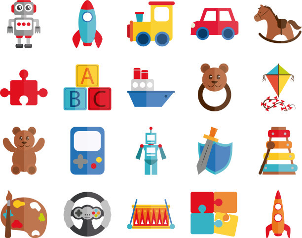 卡通玩具火箭火车汽车机器人立方体船熊图片下载