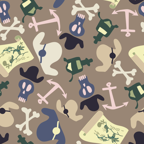 无缝彩色头骨图案图片下载