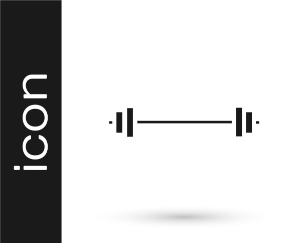 灰色杠铃图标孤立在白色背景图片下载