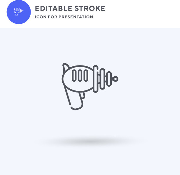 激光枪图标填充平面固体标志图片下载