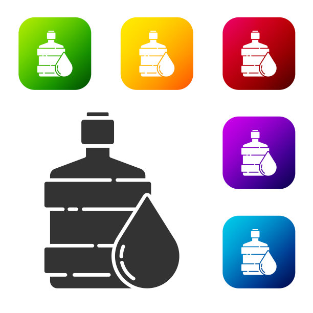 黑色大瓶与清洁水图标隔离图片下载