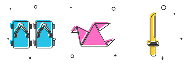 设置得到传统的日本鞋折纸鸟图片下载