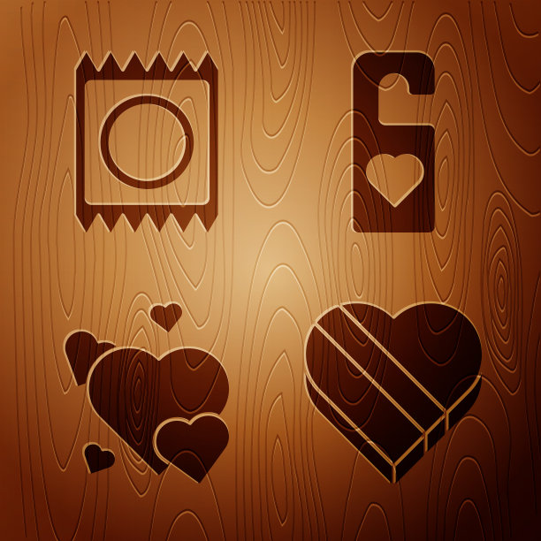 把糖果装在心形的盒子里图片下载