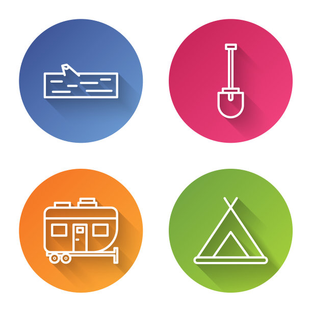 设定线木制原木铲房车露营拖车图片下载