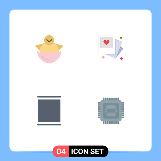 4 .用户界面平面图标包现代标识图片下载