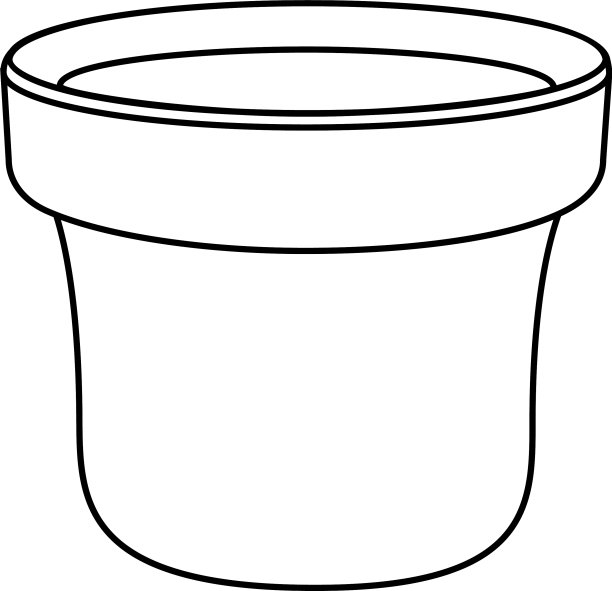 花盆花盆-线形图片下载