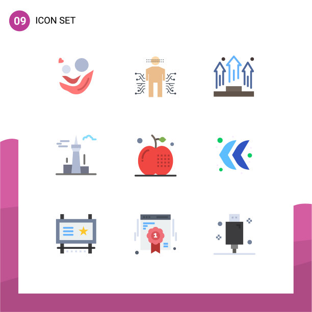 设置9个现代UI图标符号标志的加拿大图片下载