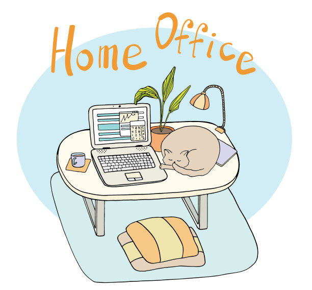 远程工作概念家庭办公室工作场所图片下载