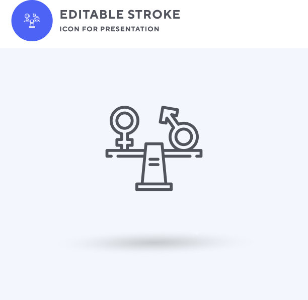 性别平等图标填充扁平标志图片下载