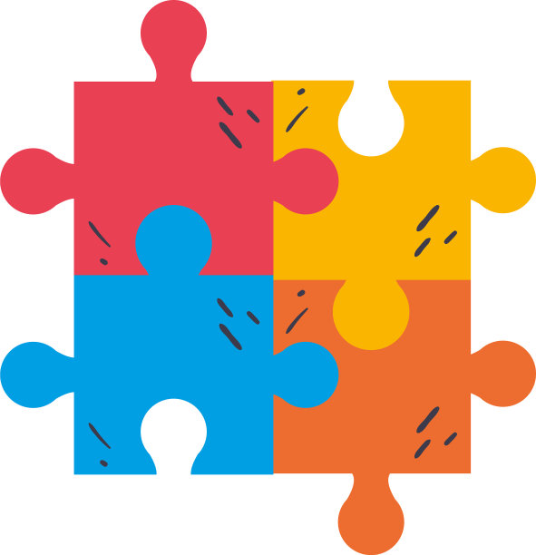 拼图线和填充风格图标设计图片下载