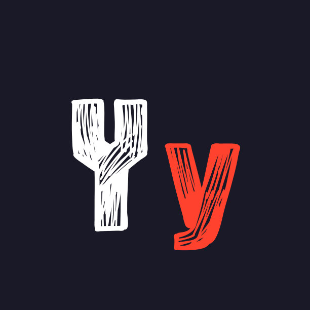 Y字母手绘粉笔在黑板上图片下载