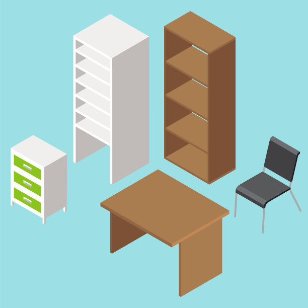 设置家居室内家具件件形象图片下载