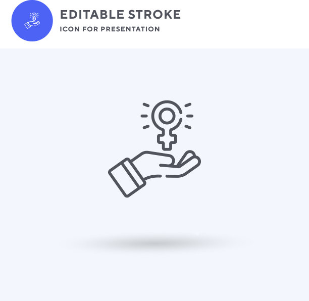 女权主义的图标填满了平坦的标志图片下载