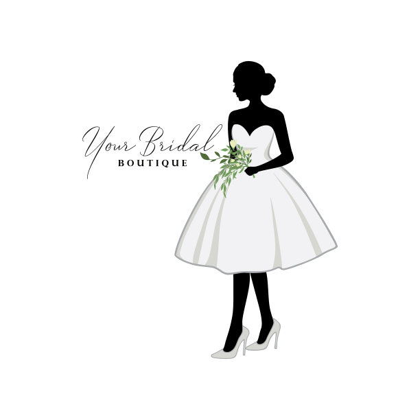 漂亮的新娘短礼服与花束图片下载