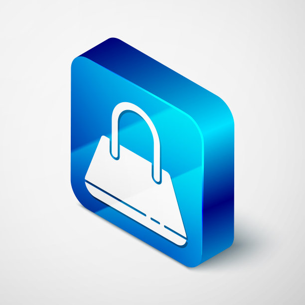 等距手提包图标孤立在灰色背景图片下载