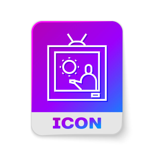 白线天气预报图标孤立在白色上图片下载