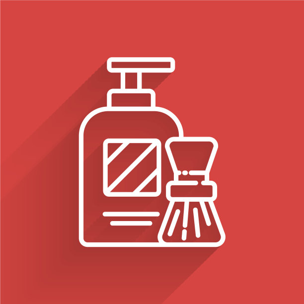 白线剃须凝胶泡沫和刷子图标图片下载