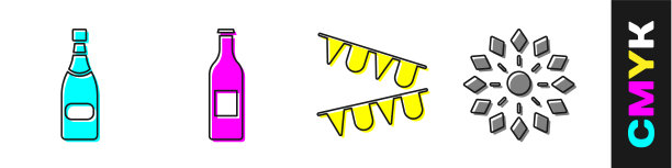 设香槟瓶啤酒瓶狂欢图片下载