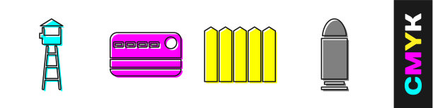 设望塔信用卡花园栅栏木制图片下载