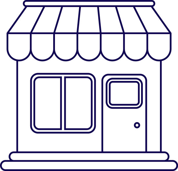 商店建筑外立面孤立图标图片下载