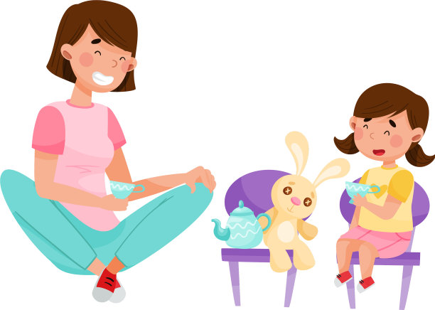 年轻女子和女儿玩玩具图片下载