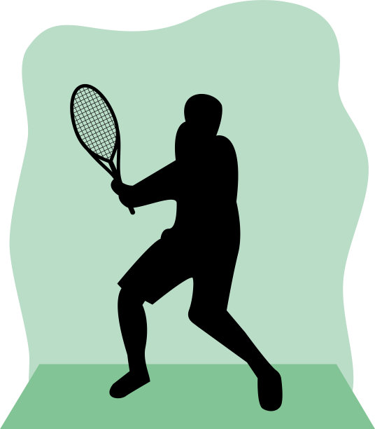 运动员练习网球运动剪影图片下载