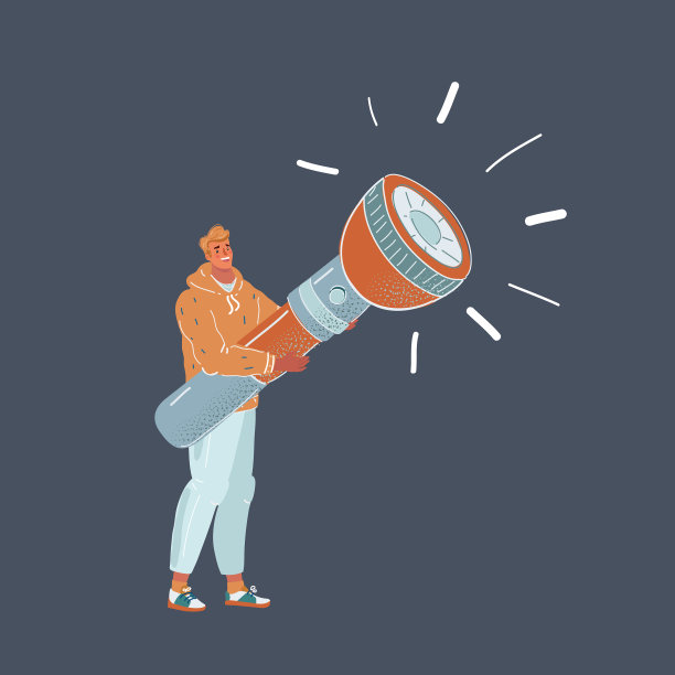 手持大手电筒的男子图片下载