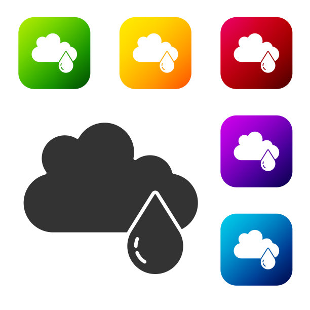 黑色的云与雨的图标孤立在白色图片下载