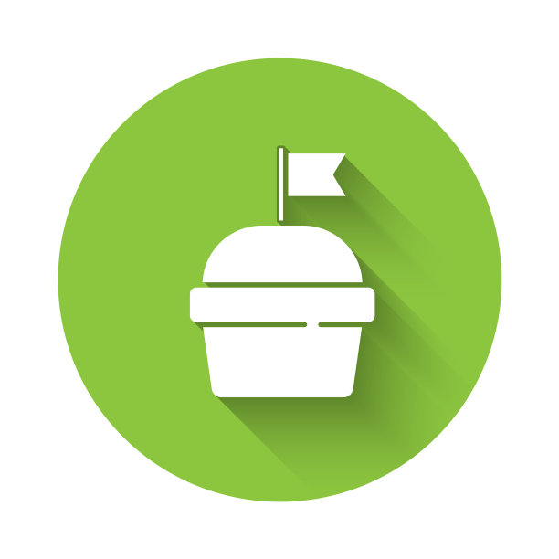 白色蛋糕图标与长影子隔离幸福图片下载