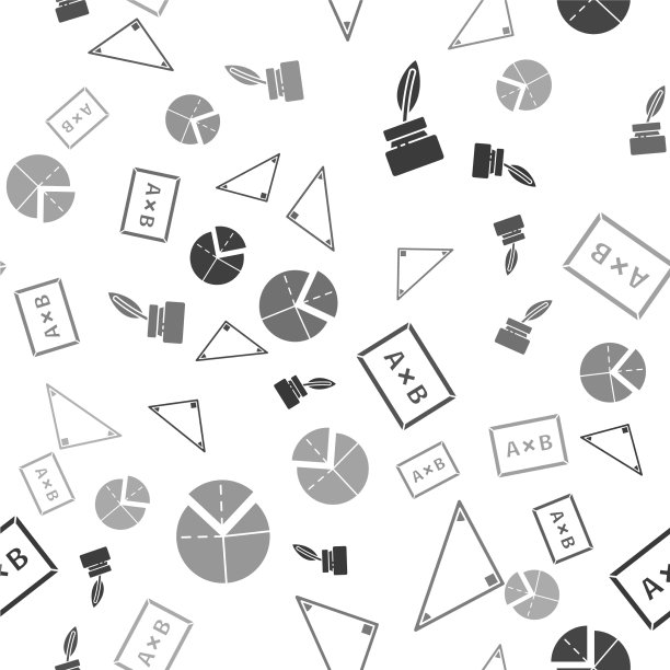 设置羽毛和墨水瓶三角形数学黑板图片下载