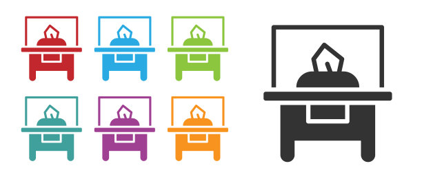 黑色玻璃橱窗的展示图标隔离图片下载