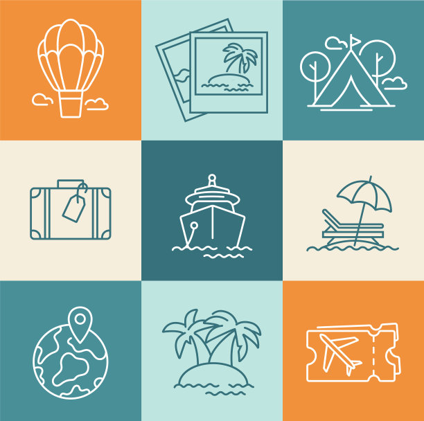 设置设计彩色模板标志和图片下载