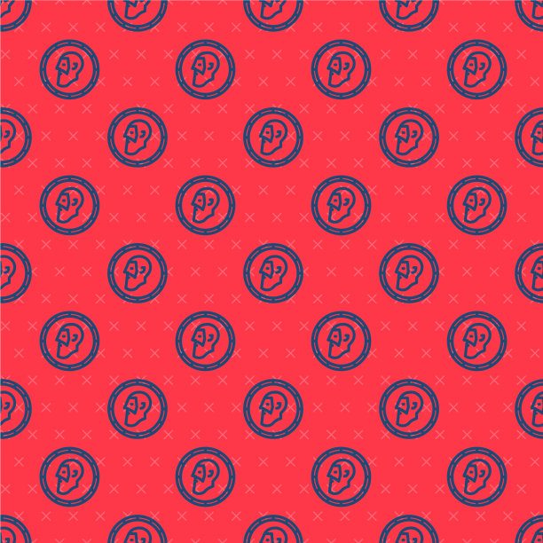 蓝线古币图标孤立无缝图片下载