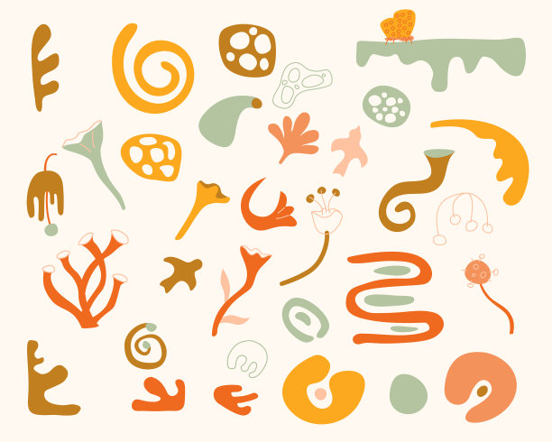 装饰童话花和草药形状设置图片下载