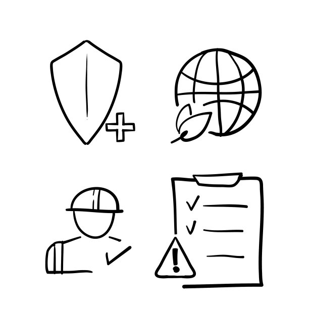 手绘hse概念、职业安全与安全图片下载