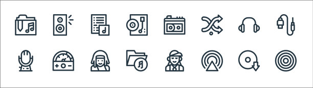 音乐线图标线性线设置质量线设置等图片下载